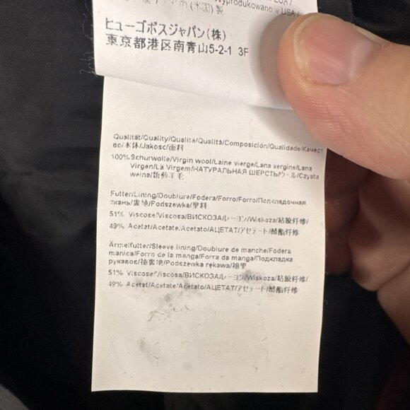 Hugo Boss Virgin Wool Windowpane Blazer Men’s 38R Made USA Sports Coat Gray - Picture 9 of 10